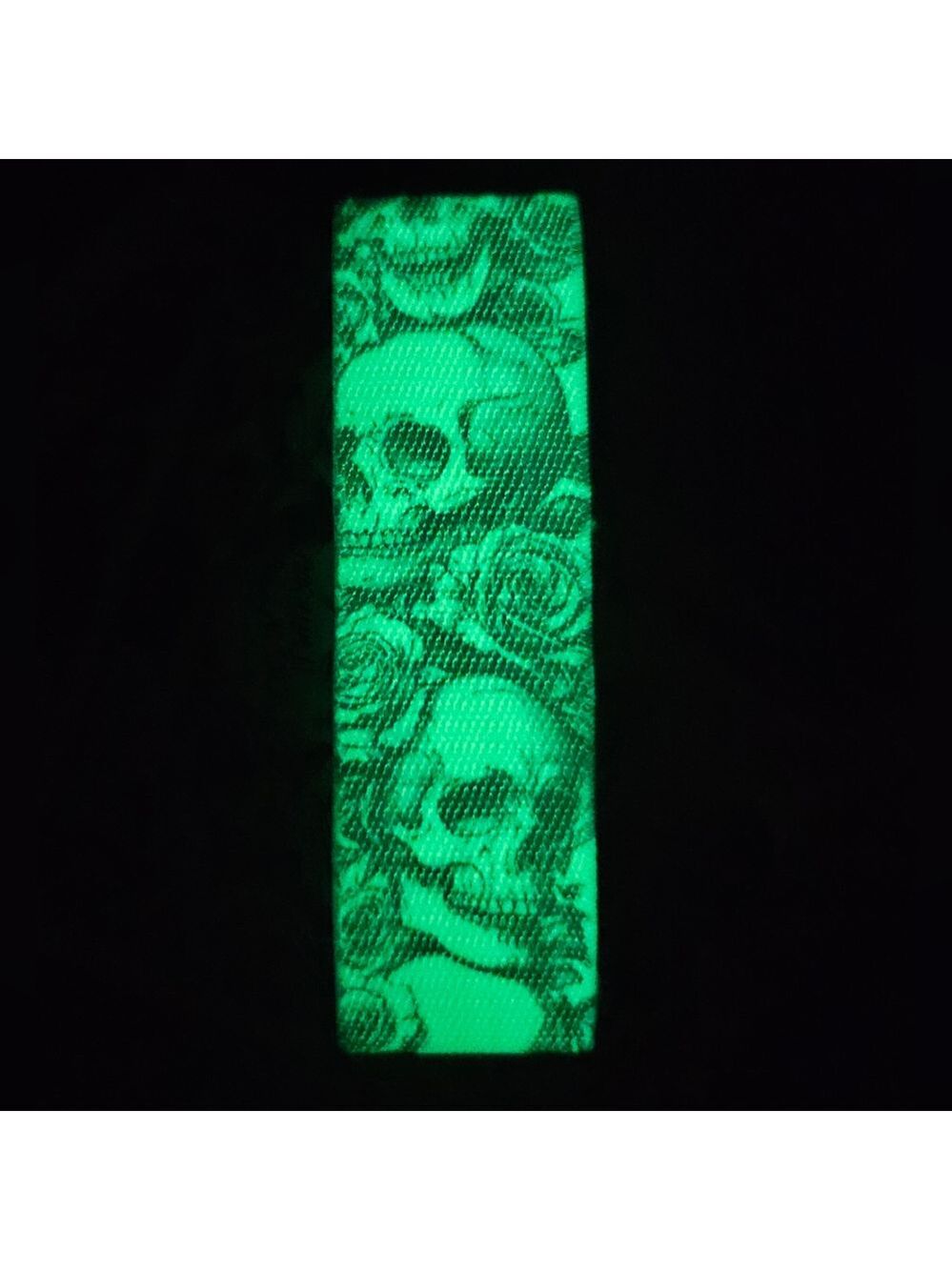 ZOX "YOU CAN'T TAKE IT WITH YOU" #622 WSTAR GOLDIE GLOW IN DARK SKULLS Wristband